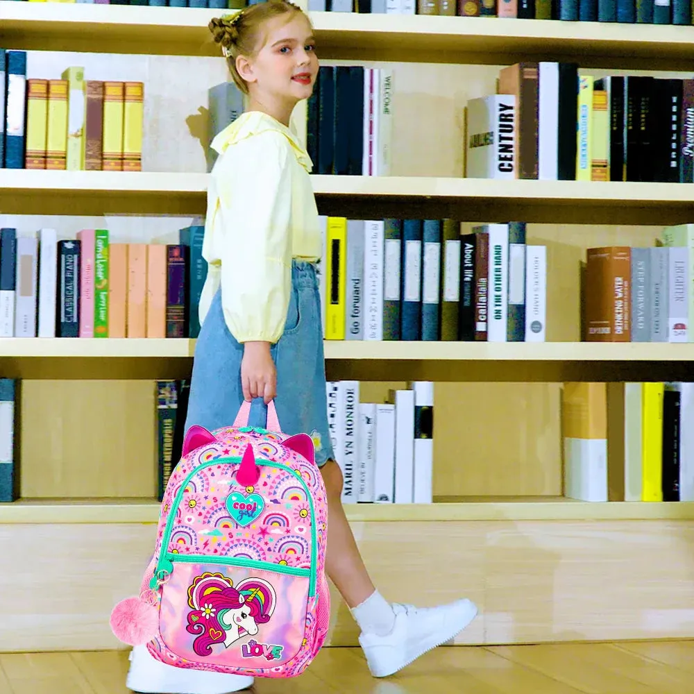 16.5 Inch Unicorn Backpack Set For Girls Waterproof Lightweight