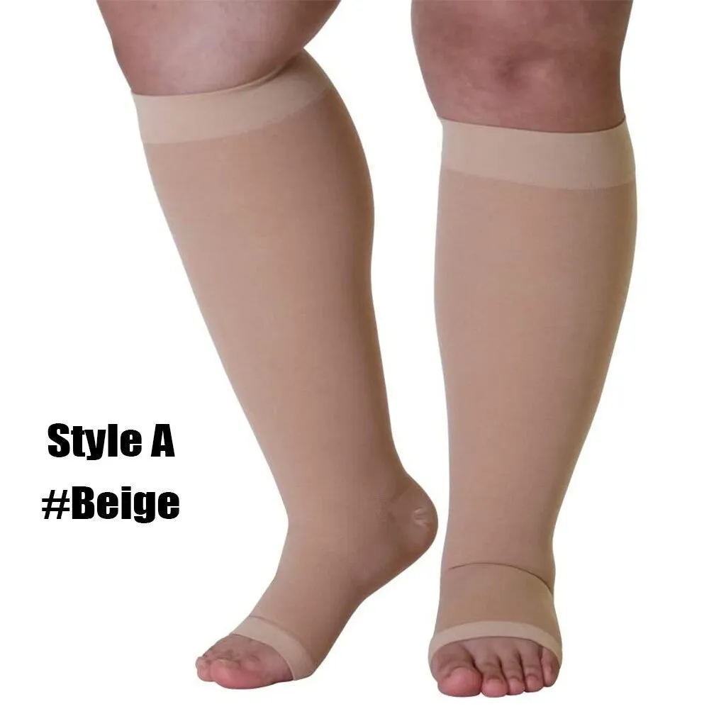 1pair Calf Compression Knee High Stockings for Men Women Anti Varices Sports Running