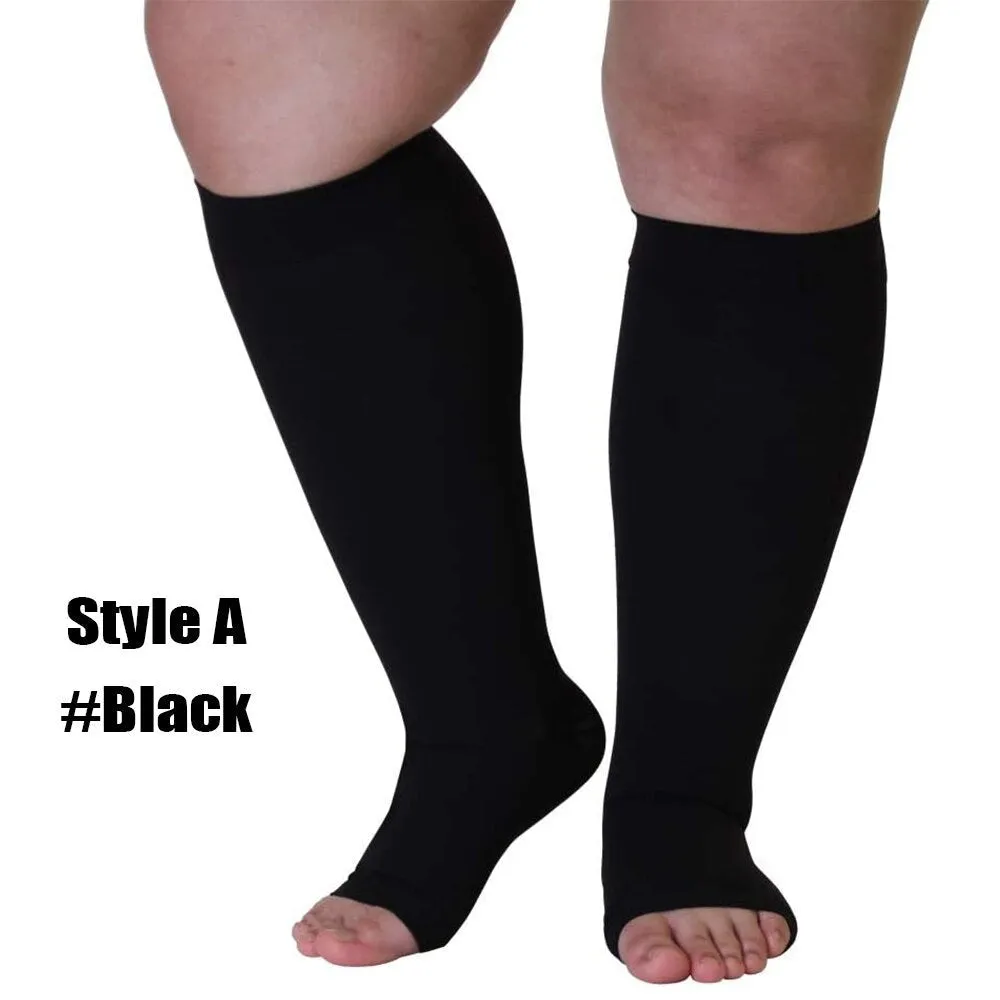 1pair Calf Compression Knee High Stockings for Men Women Anti Varices Sports Running