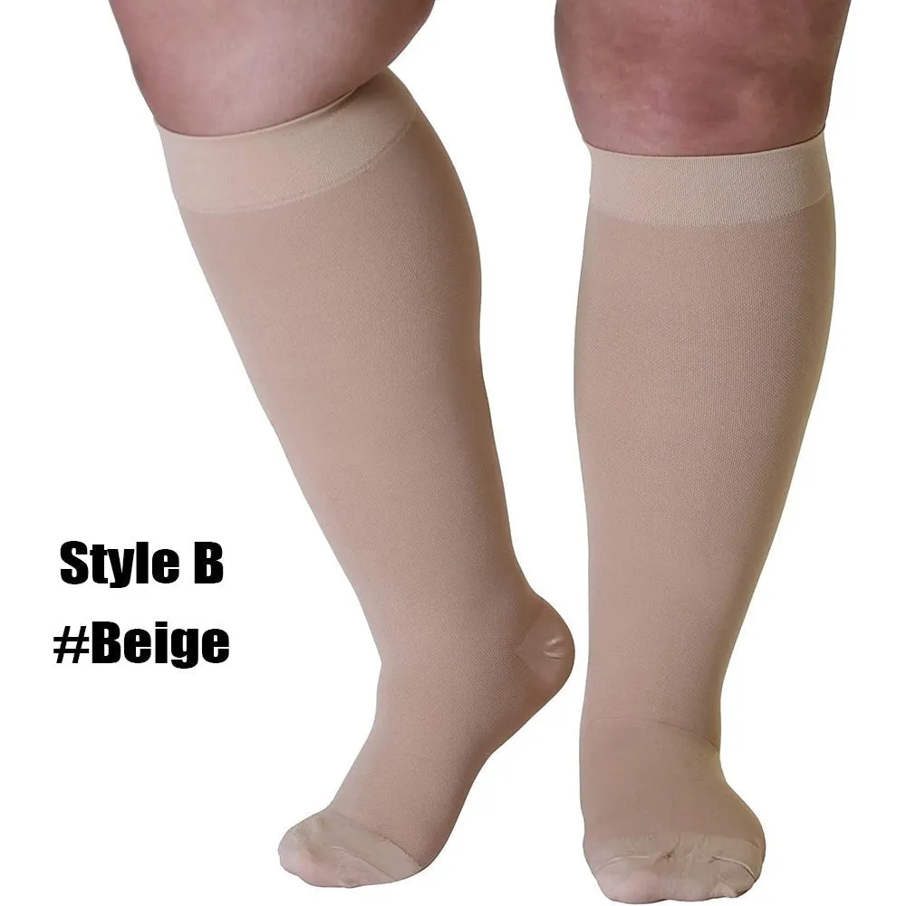 1pair Calf Compression Knee High Stockings for Men Women Anti Varices Sports Running
