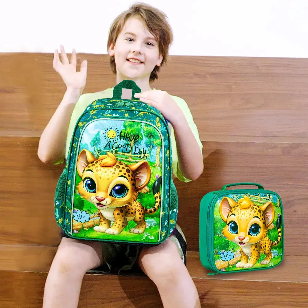 3 Piece Boys Backpack Set 16 Inch Elementary School Bookbag Lunch Box