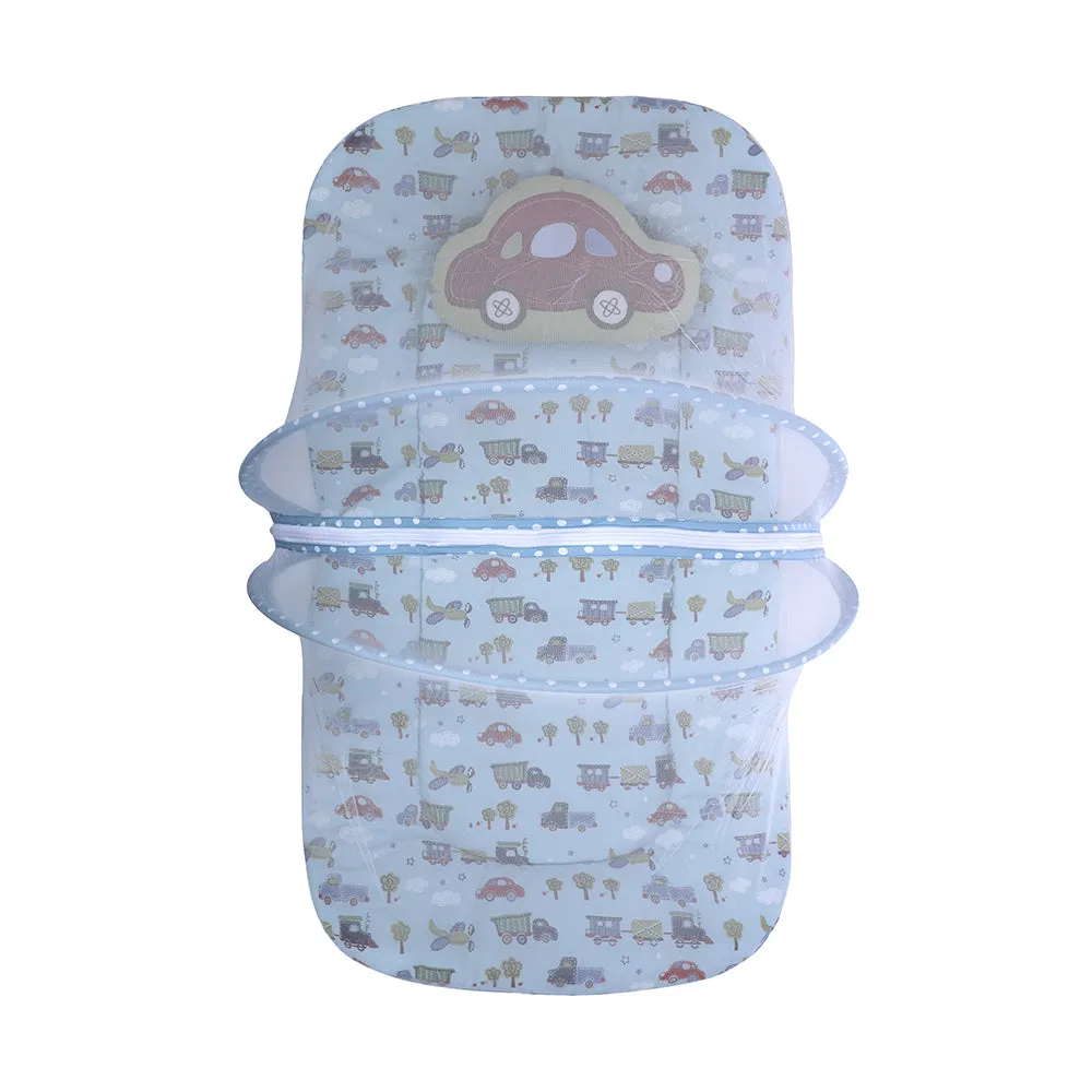 Abracadabra Gadda Set with Mosquito Net & Shaped Pillow Transport Theme - Light Blue