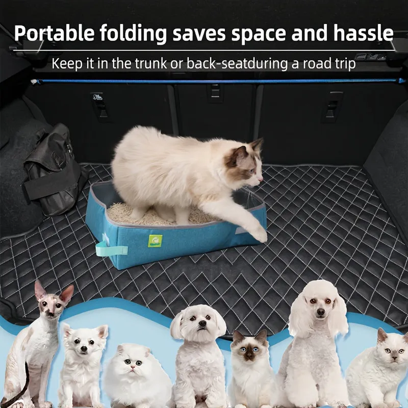 ITANDME Portable & Collapsible Litter Box - Leak-Proof, Waterproof Oxford Material- Easy for travel