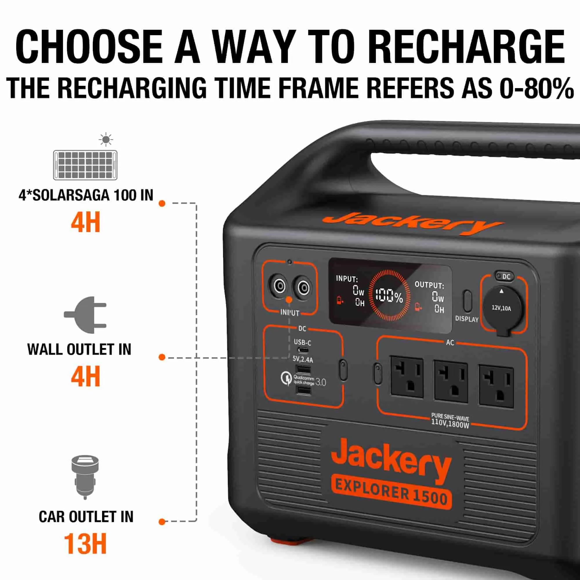 Jackery Explorer 1500 Portable Power Station (Refurbished)