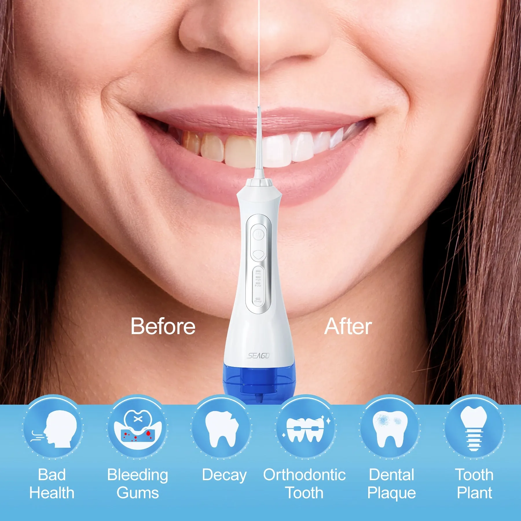 Portable Water Flosser — USB Rechargeable With 3 Modes