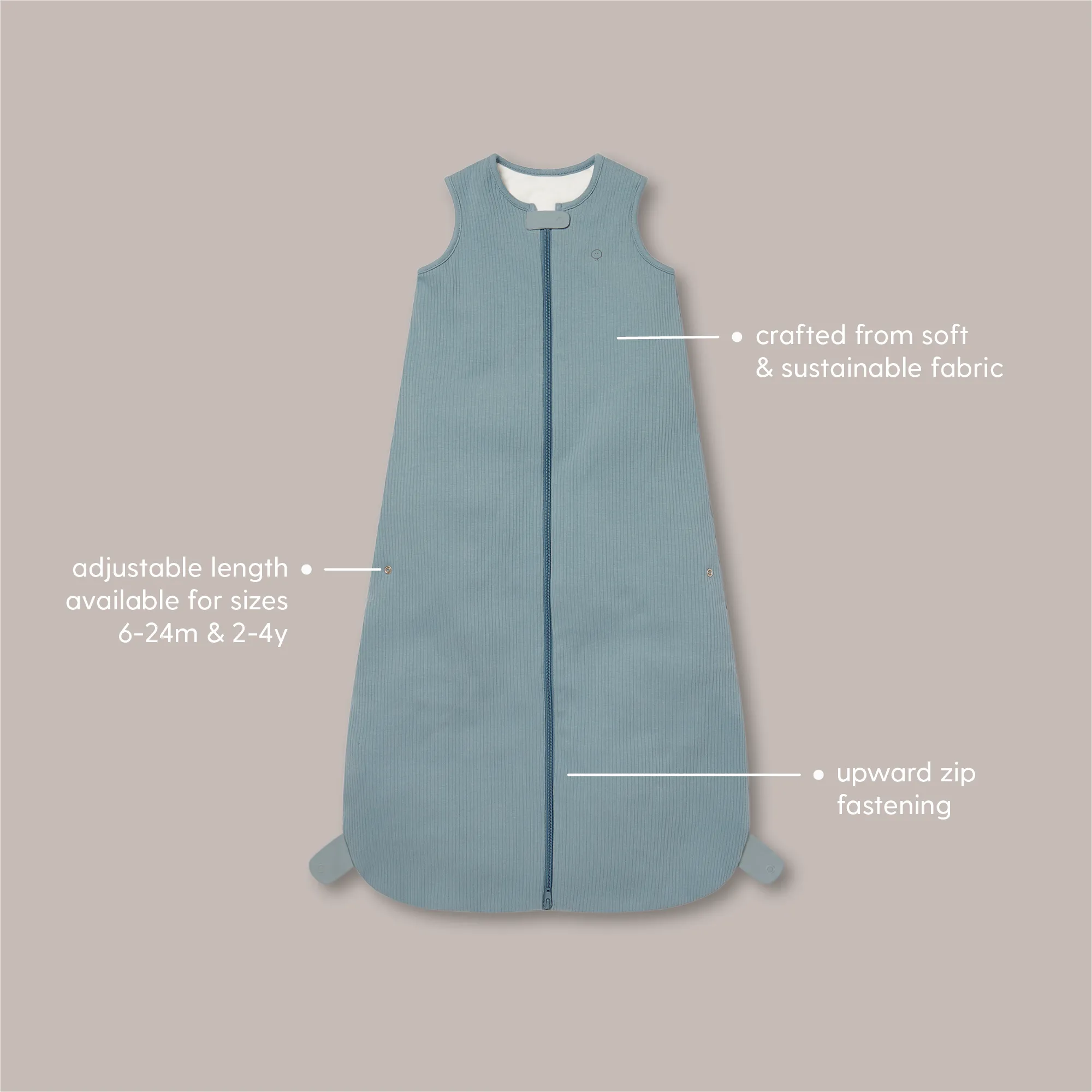 Ribbed Front Opening Sleep Sack 2.5 TOG
