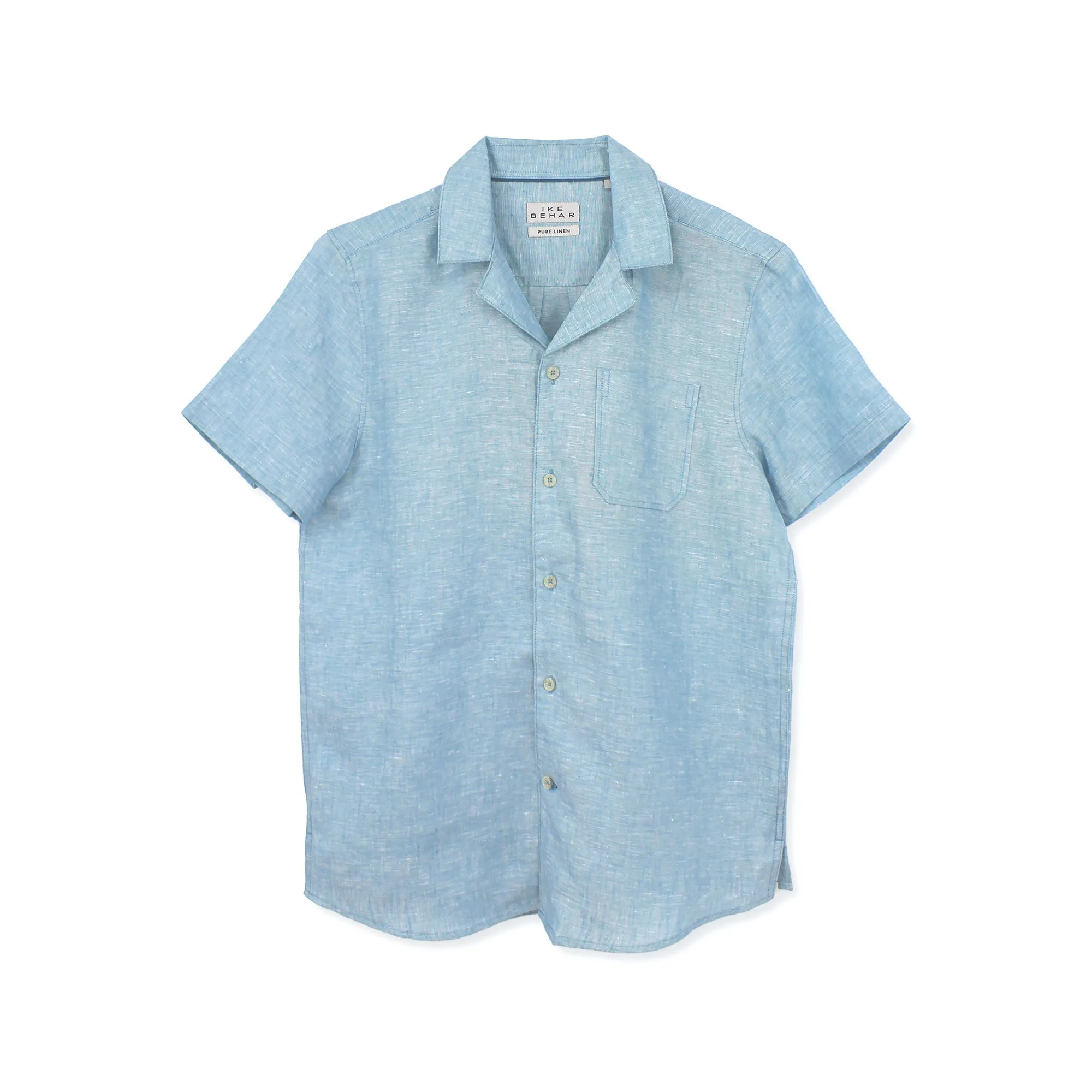 Sky Pure Linen Camp Shirt
