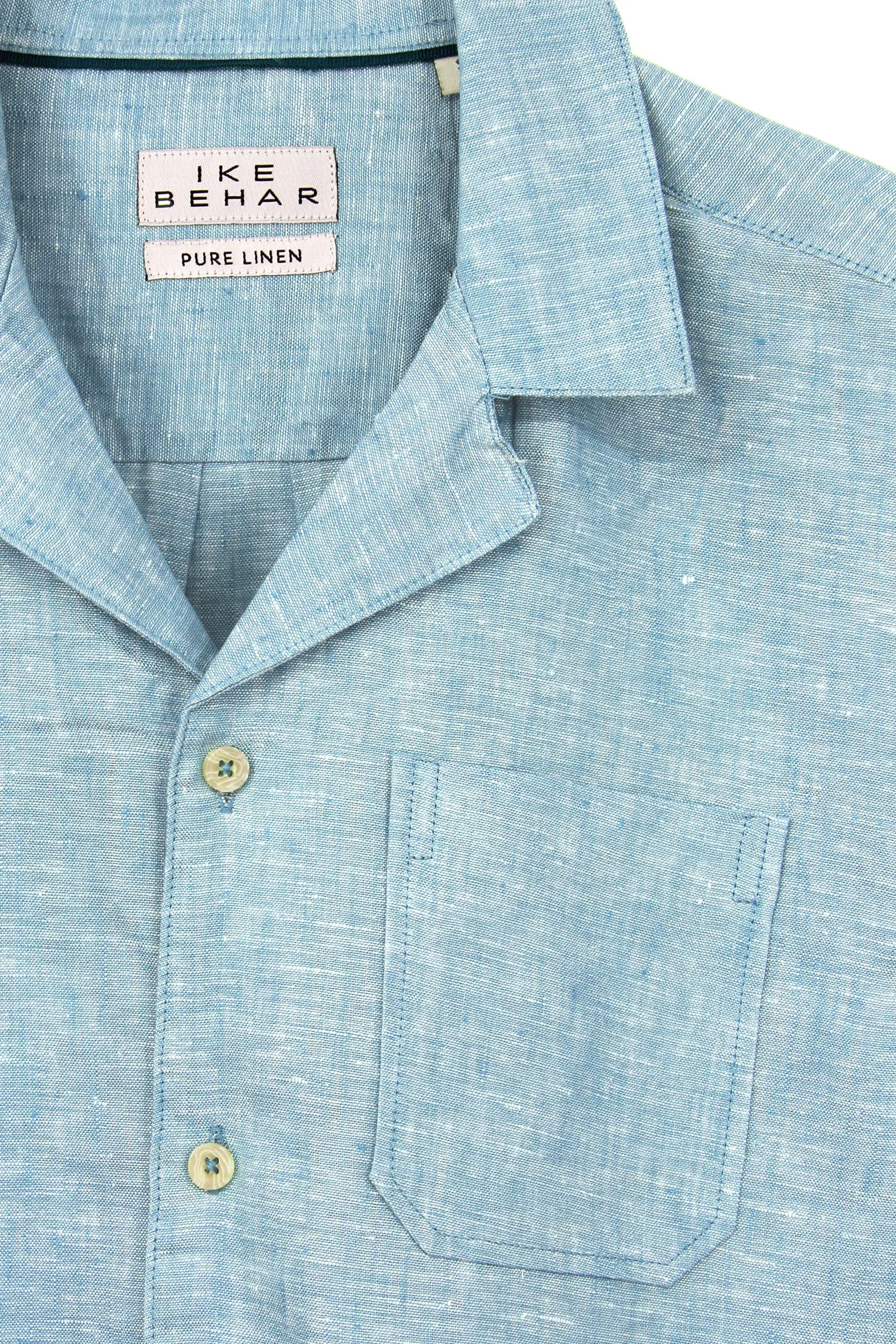 Sky Pure Linen Camp Shirt