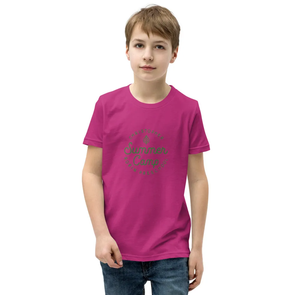 Summer Camp Youth Short Sleeve T-Shirt, Green Logo