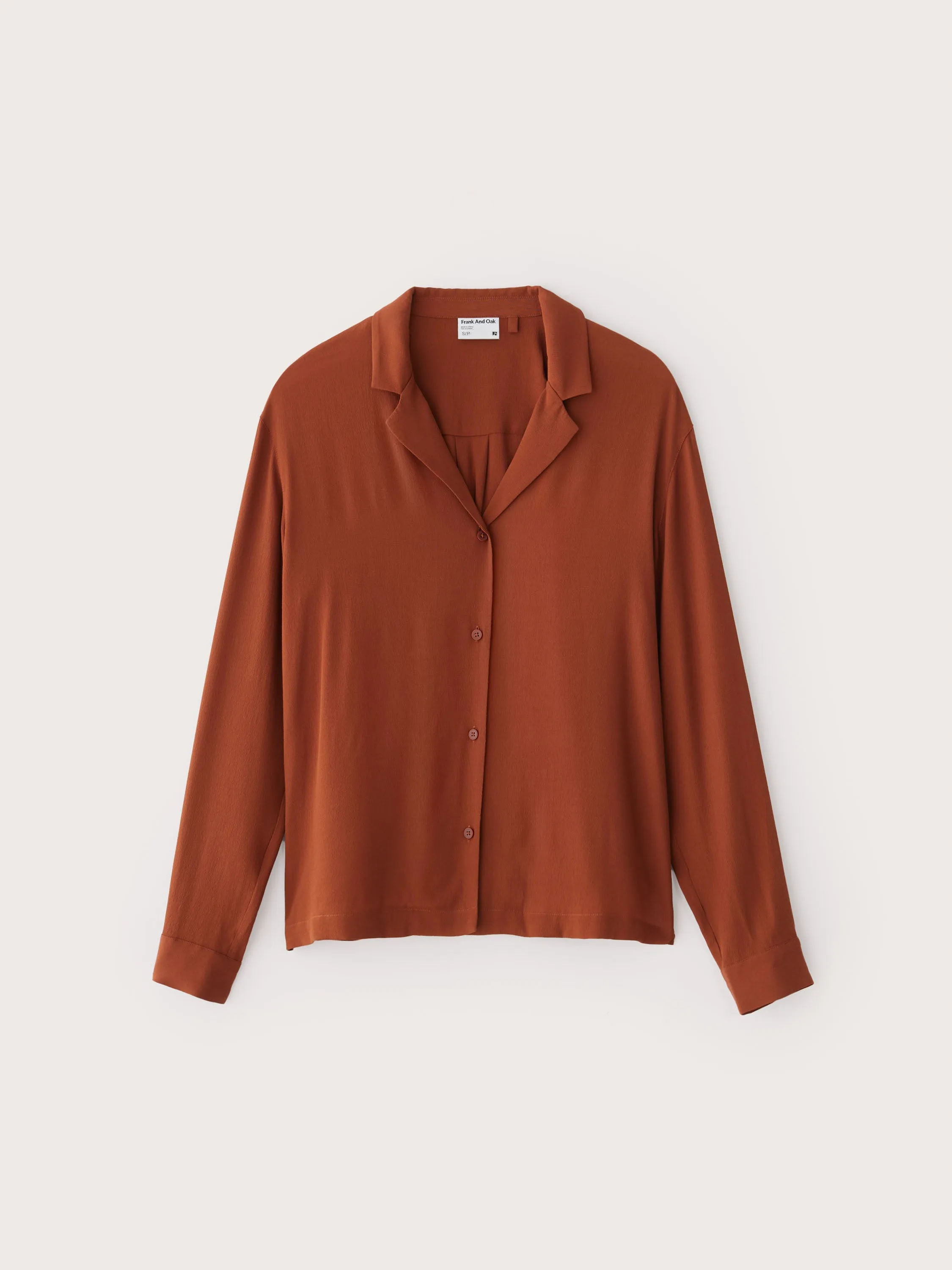 The Long Sleeve Camp Collar Blouse in Smoked Paprika
