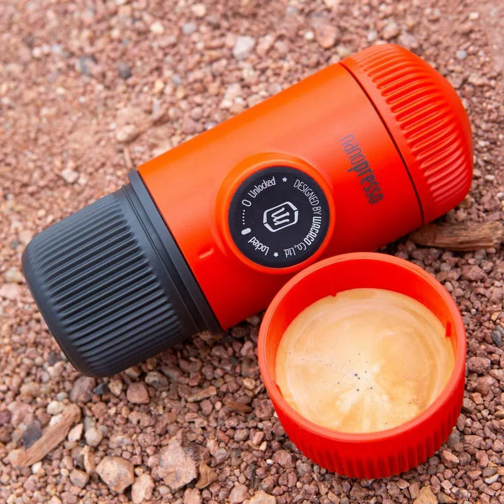 WACACO Elements Nanopresso Portable Espresso Maker with Protective Case (Manually Powered) - Lava Red