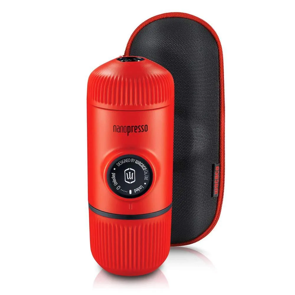WACACO Elements Nanopresso Portable Espresso Maker with Protective Case (Manually Powered) - Lava Red